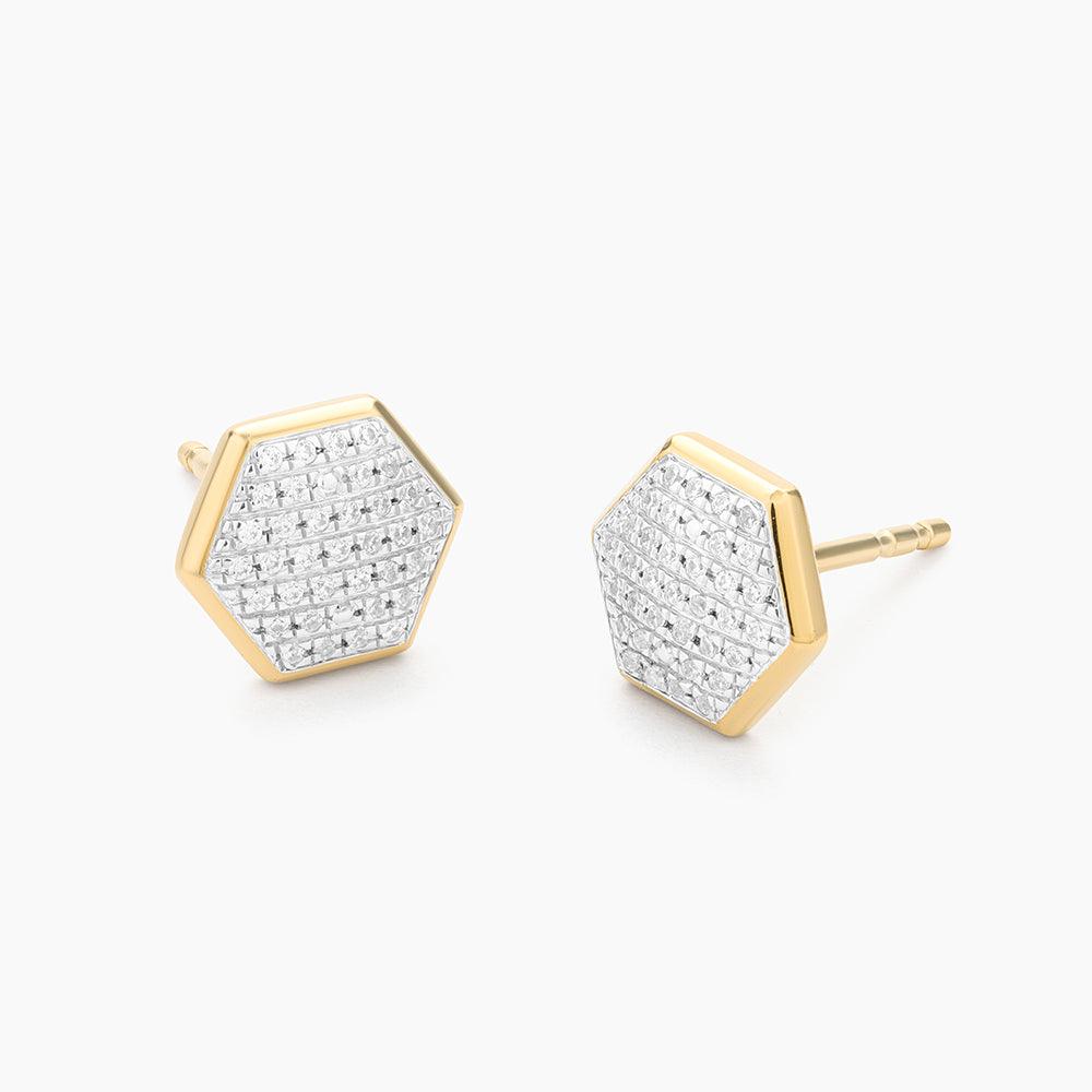 Shimmering Hexa Stud Earring