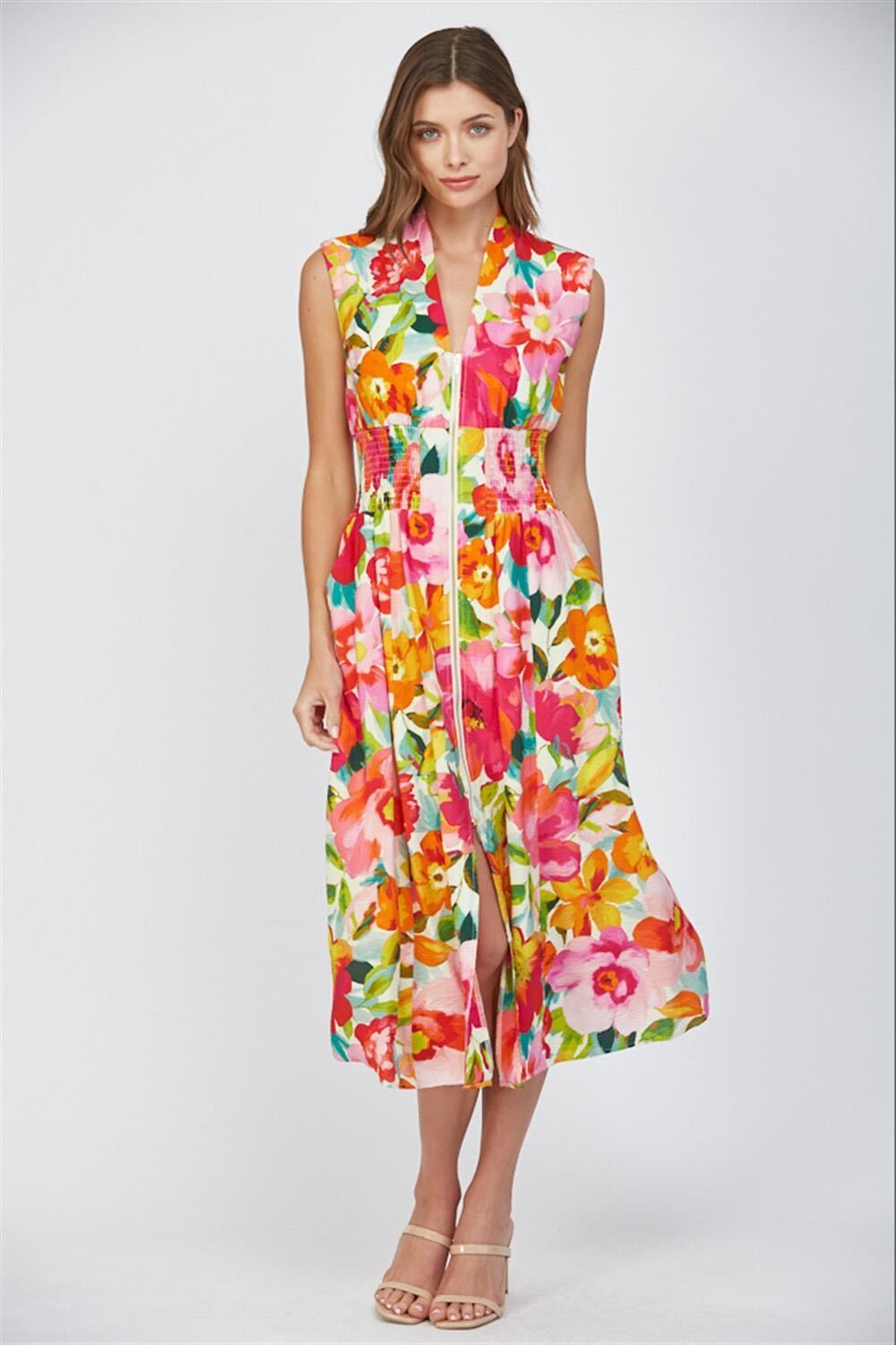 Ivory Zip Closure Dress