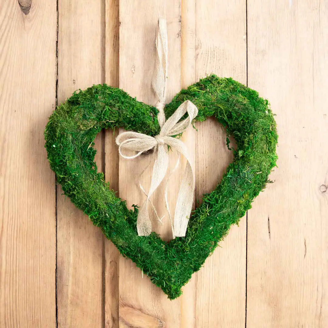 Moss Heart Decor Green