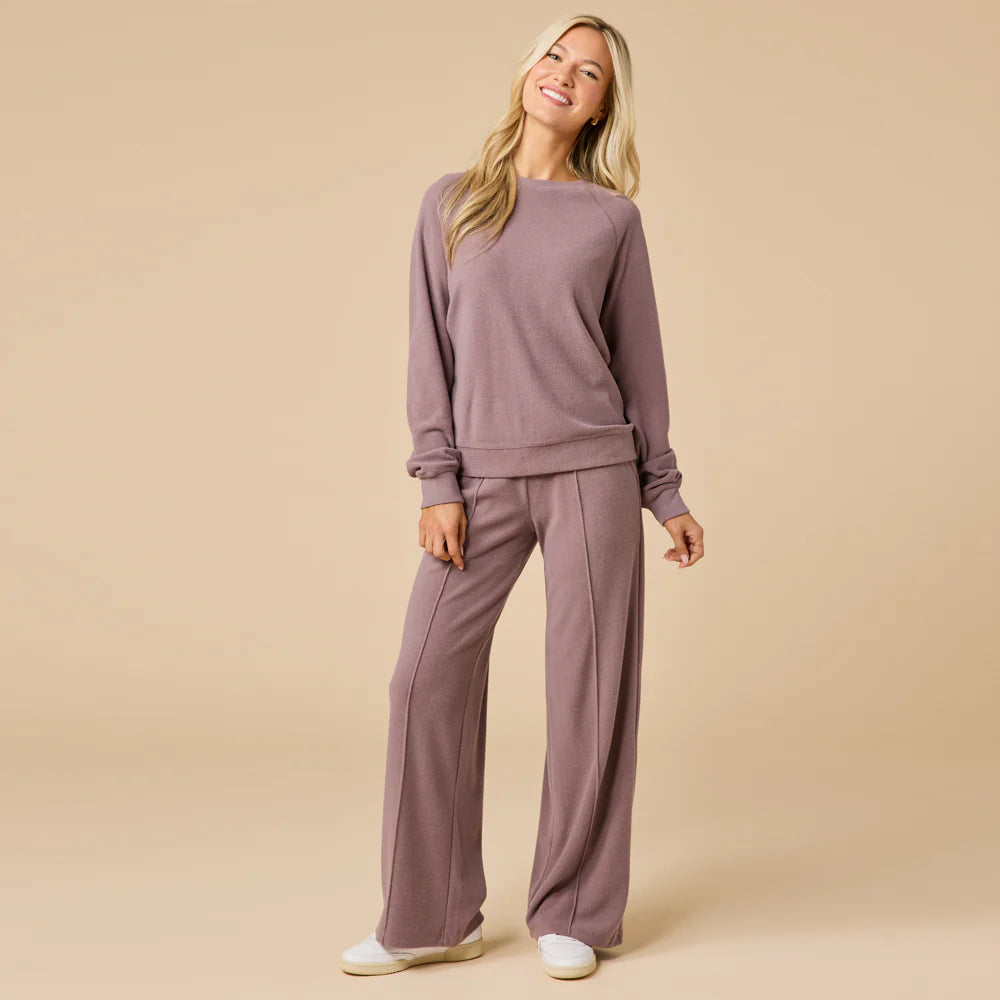 Vintage Velvet Raglan Crew Neck with Pintuck Pant