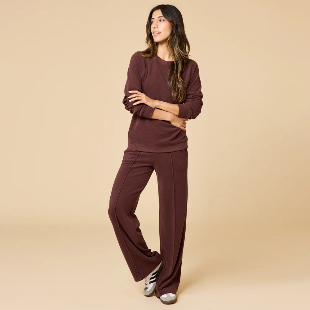 Vintage Velvet Raglan Crew Neck with Pintuck Pant