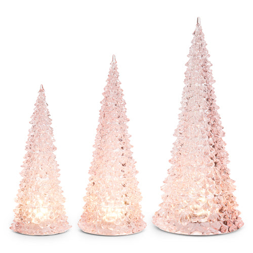 15.5" Lighted Pink Trees
