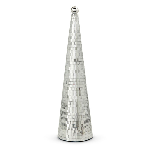 Raz 25.25" Silver Disco Ball Cone Tree