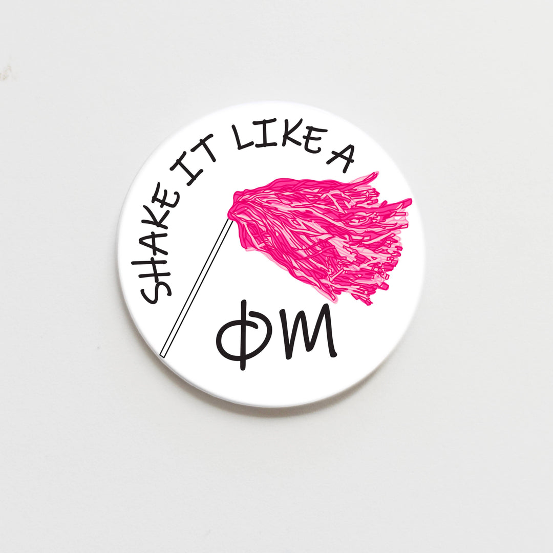 Good Vibez Collegiate - Phi Mu Greek Shaker Button - 3.00 inch
