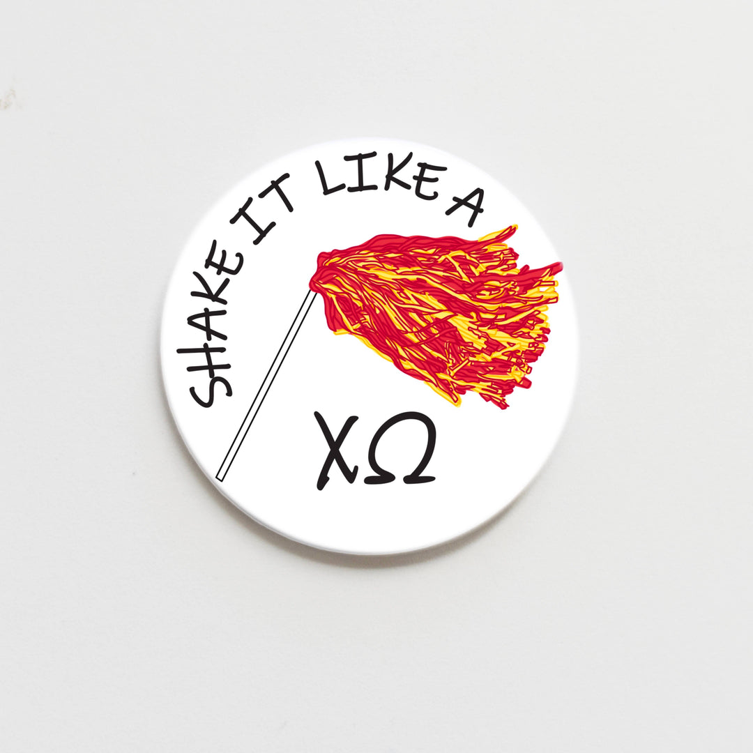 Good Vibez Collegiate - Chi Omega Greek Shaker Button - 3.00 inch