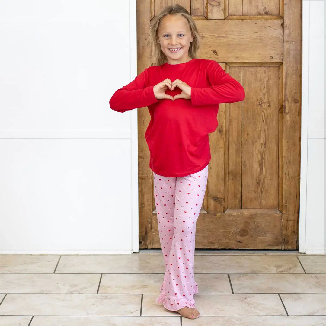 Girl's Tickled Pink Ruffle Sleep Pant
