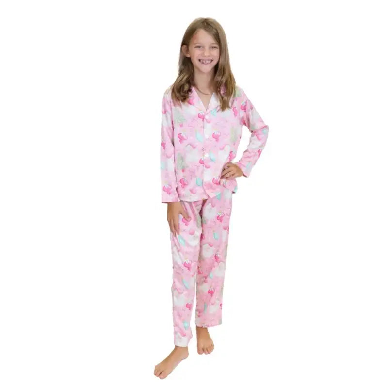 Kids Baby It's Cold Outside Satin Pajama Long Sleeve Set