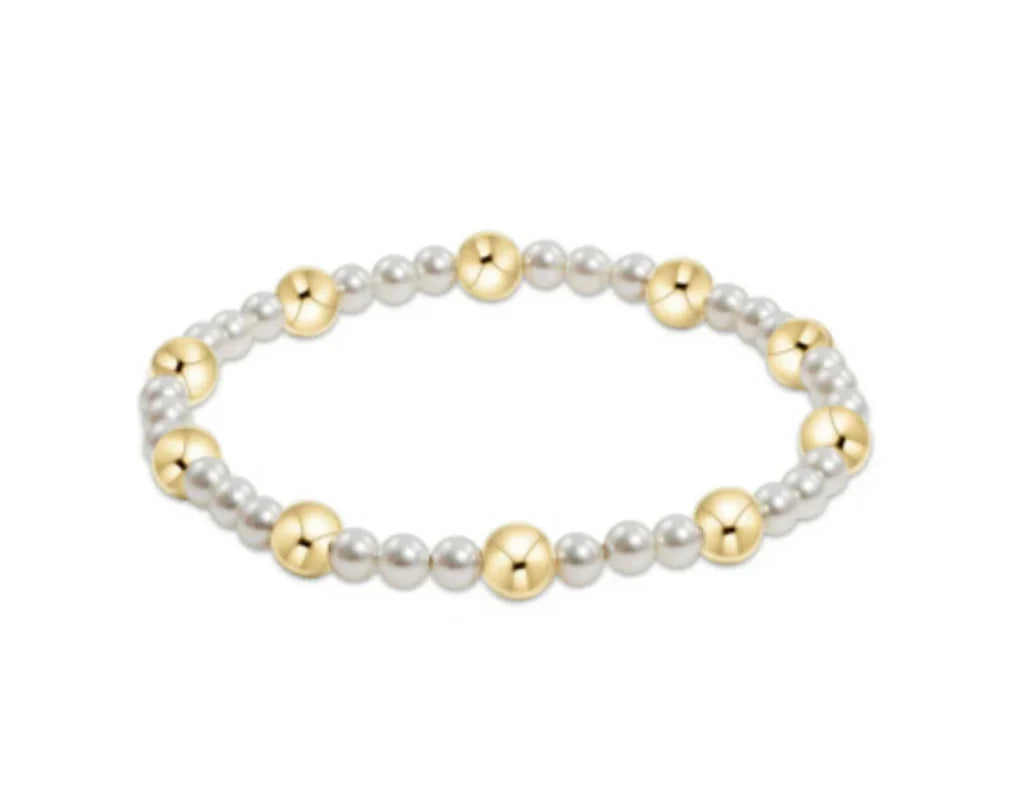 Enewton Pearl Sincerity Pattern 4mm Bead Bracelet - 6mm Gold Bracelet