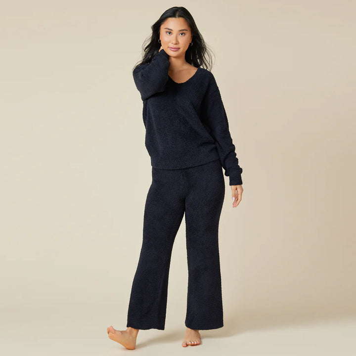 Solid Marshmallow V-Neck Lounge Set