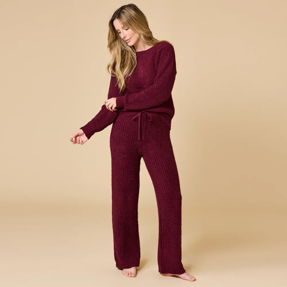 Waffle Marshmallow Boatneck Lounge Set