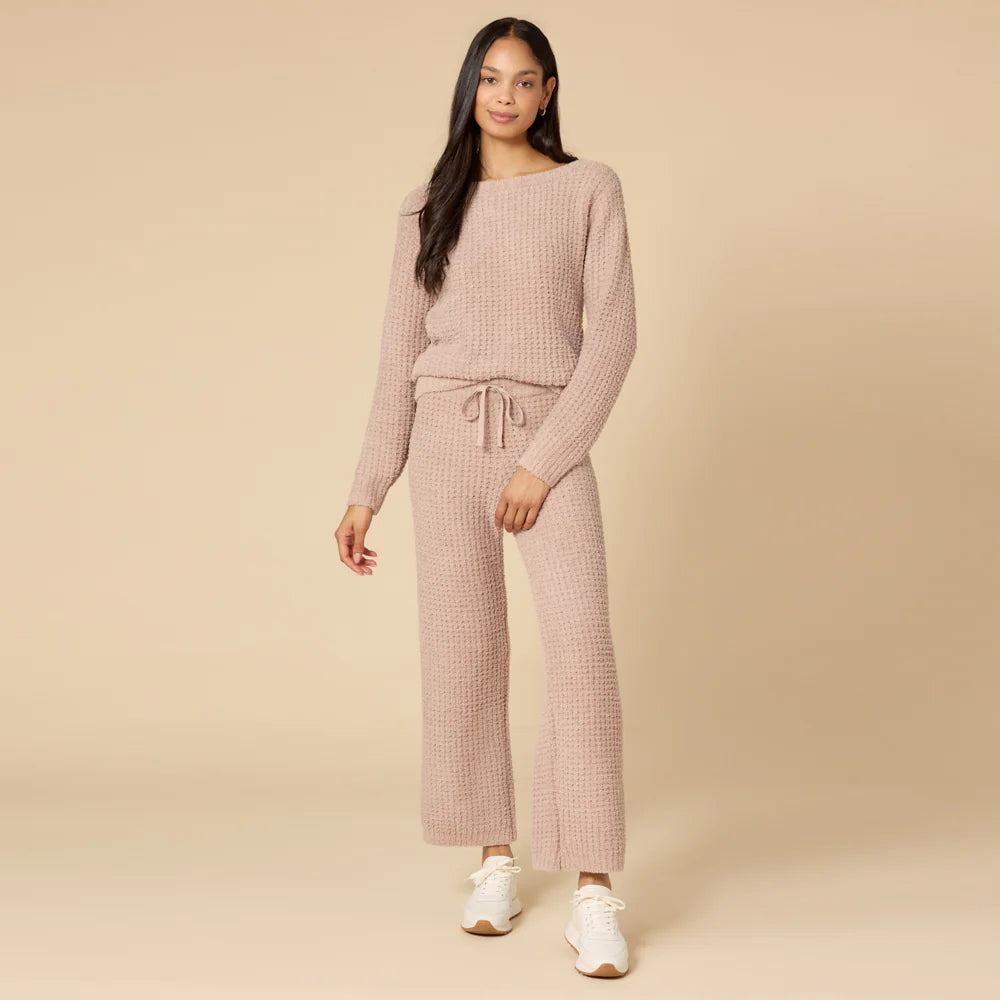 Waffle Marshmallow Boatneck Lounge Set