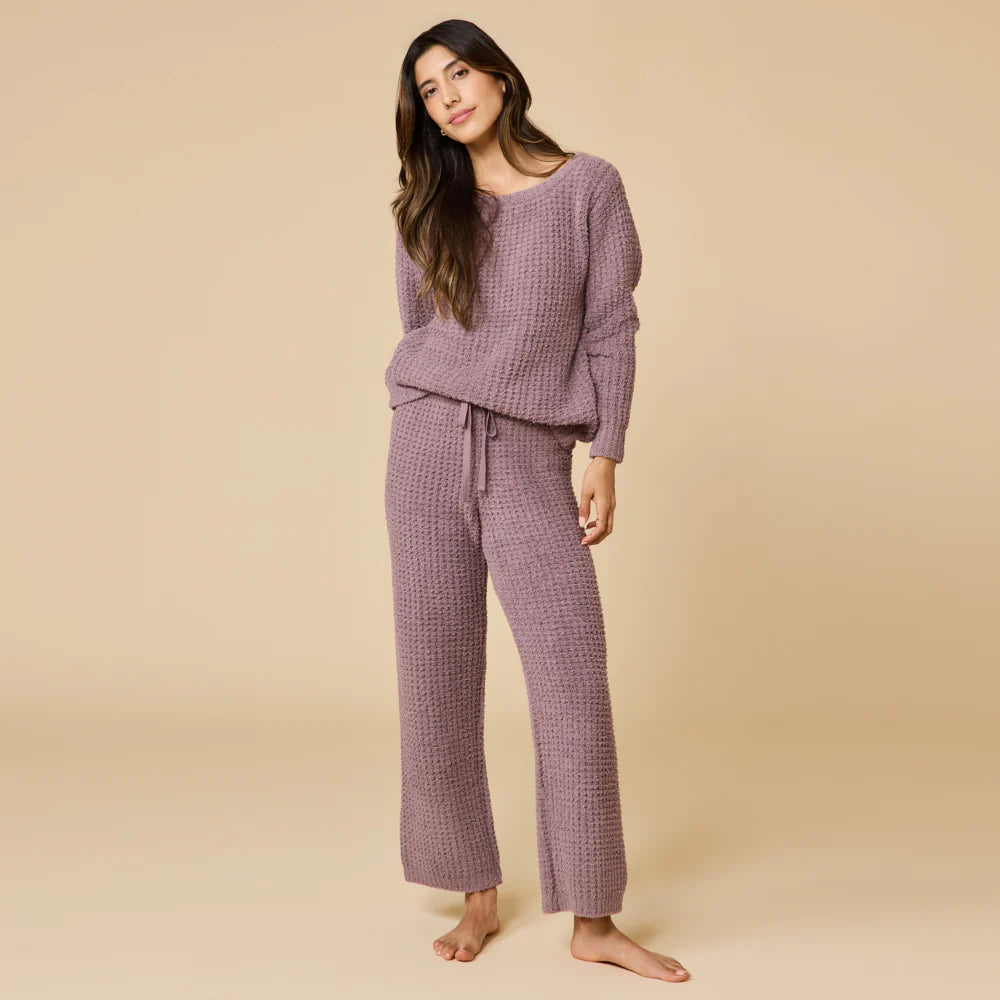 Waffle Marshmallow Boatneck Lounge Set