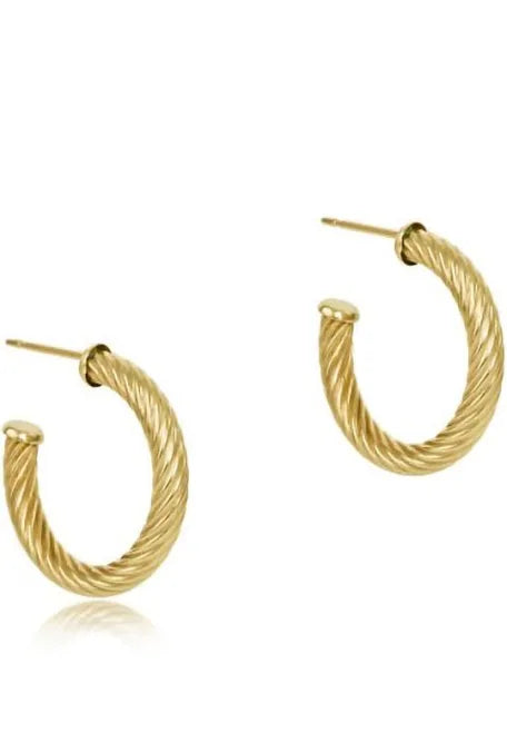 Enewton Round Gold 1.125” Post Hoop - 4mm - Textured Twist