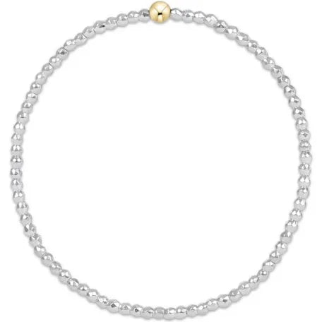 Enewton Bright Silver Faceted Hematite 2mm Bead Bracelet