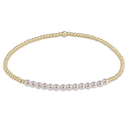 Enewton gold bliss 2mm bead bracelet - pearl
