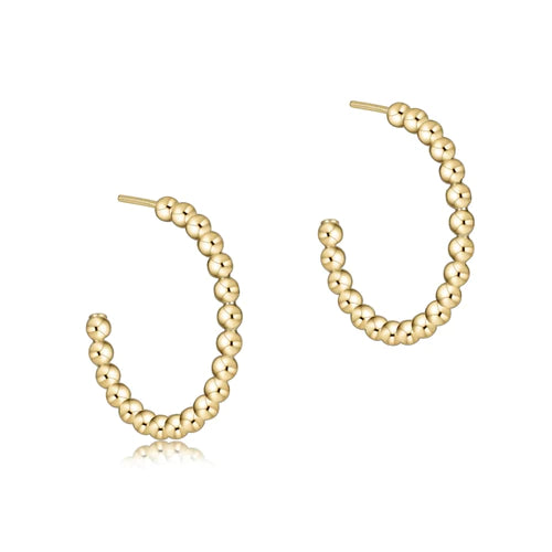 enewton Beaded Classic 1'' Post Hoop-2mm Gold