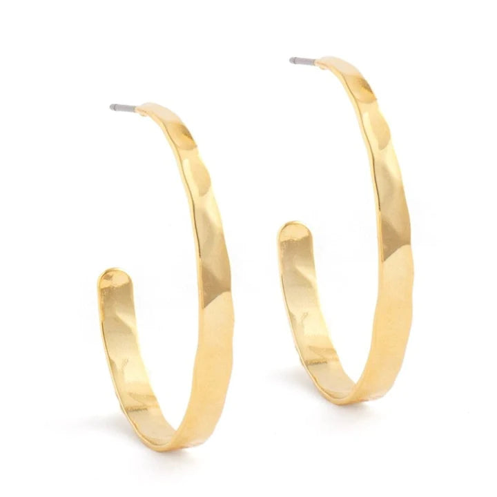 Lightly Hammered Medium Hoops