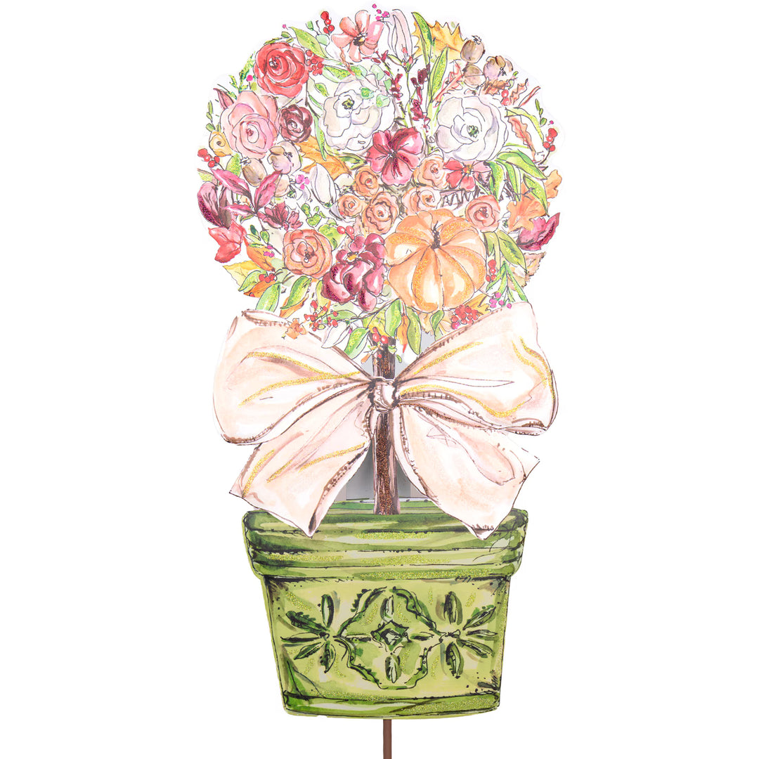 Large Rose & Pumpkin Topiary