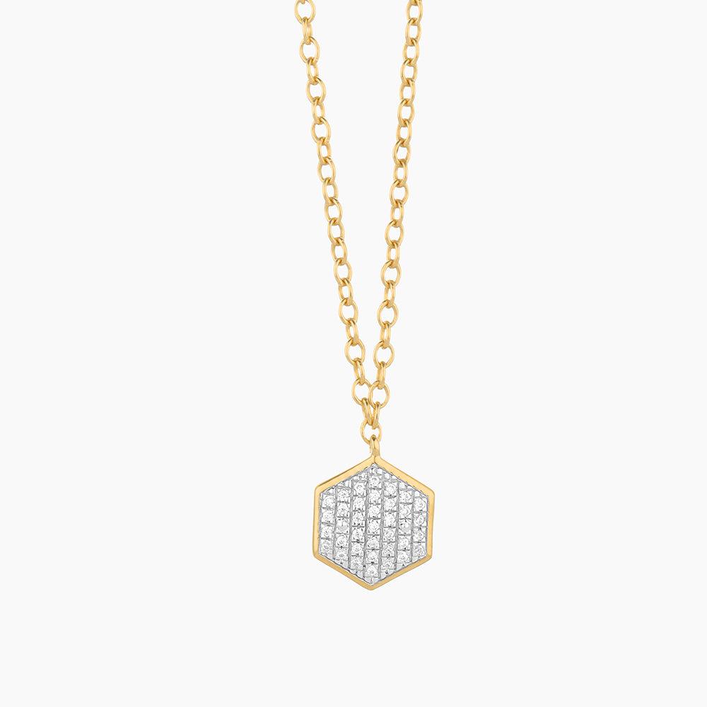 Shimmering Hexa Pendant Necklace
