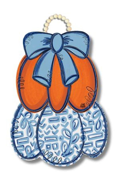 Chinoiserie Pumpkin Door Hanger
