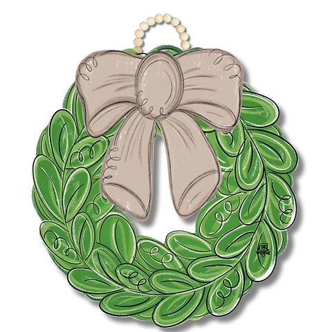 Mocha Bow Wreath Door Hanger