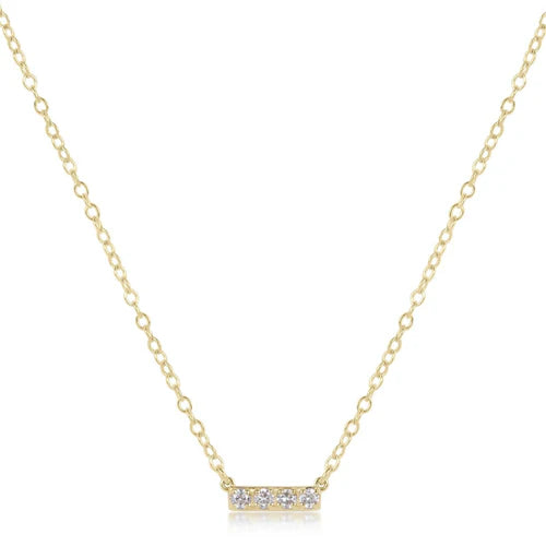 Enewton 14kt gold and diamond significance bar necklace - Four