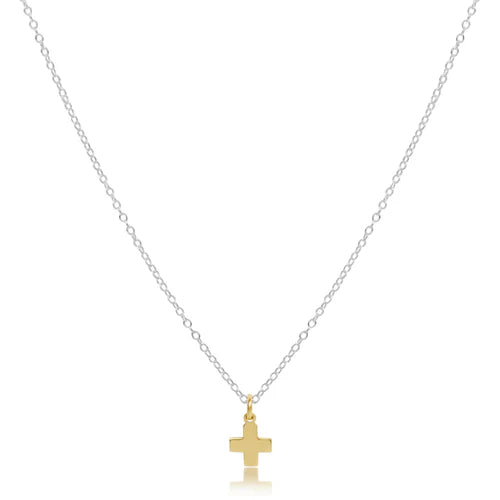 Enewton 16" necklace sterling mixed metal - signature cross gold charm