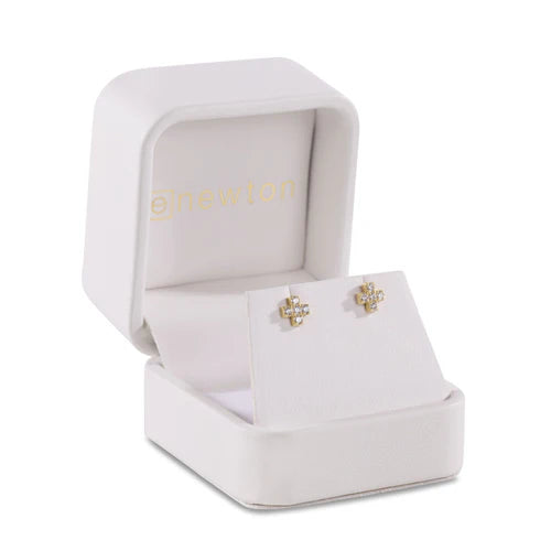Enewton 14kt gold and diamond signature cross studs