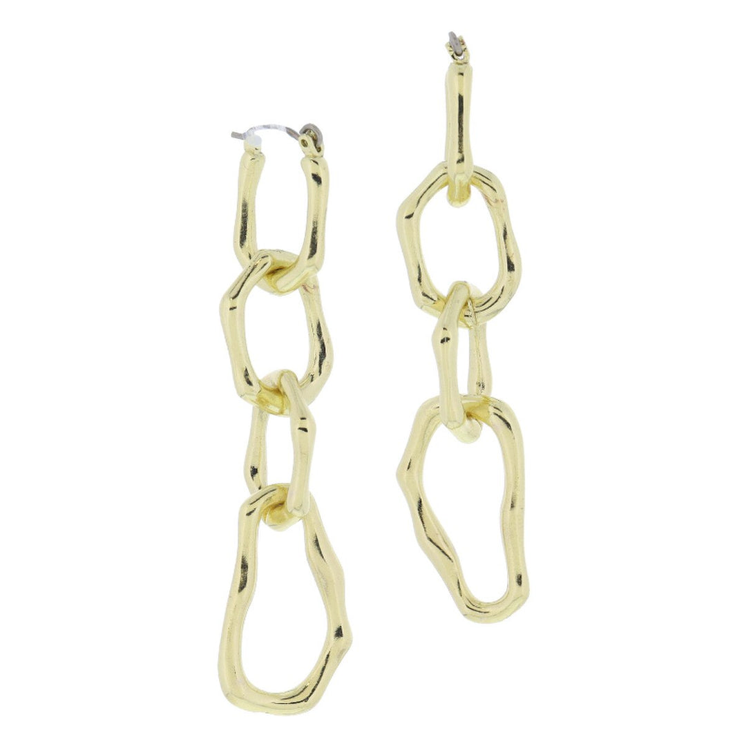 Gold Abstract Chain Links Earrings