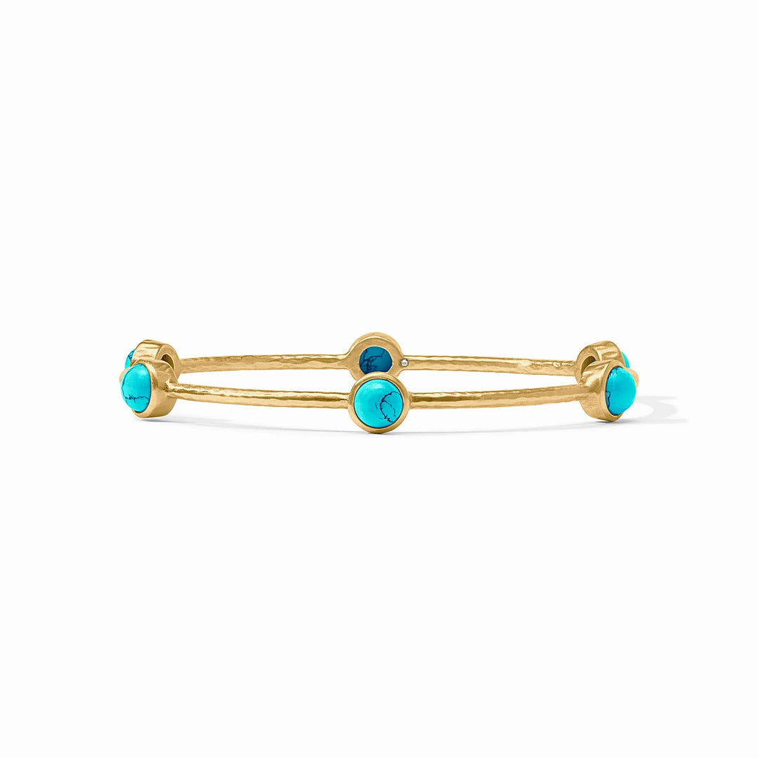 Julie Vos Milano Luxe Bangle-Iridescent Turquoise Blue