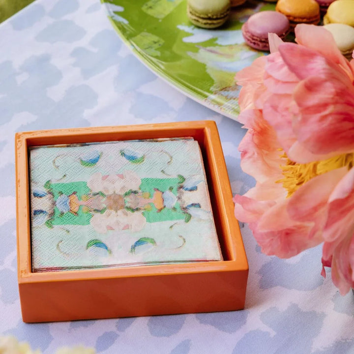 Laura Park Orange Bamboo Cocktail Napkin Holder