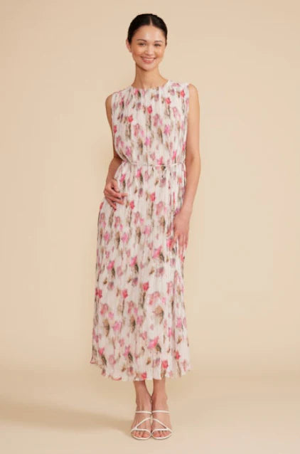 Lucy Paris Augusta Midi White Floral Dress