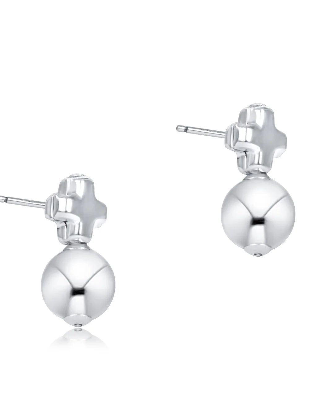 Signature Cross Small Sterling Stud-Classic sterling