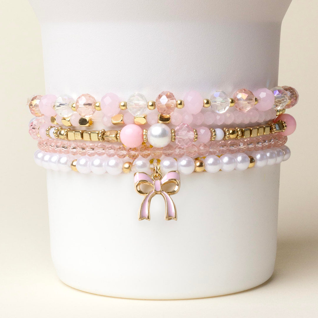Tumbler Bracelet Stack Coquette Charm