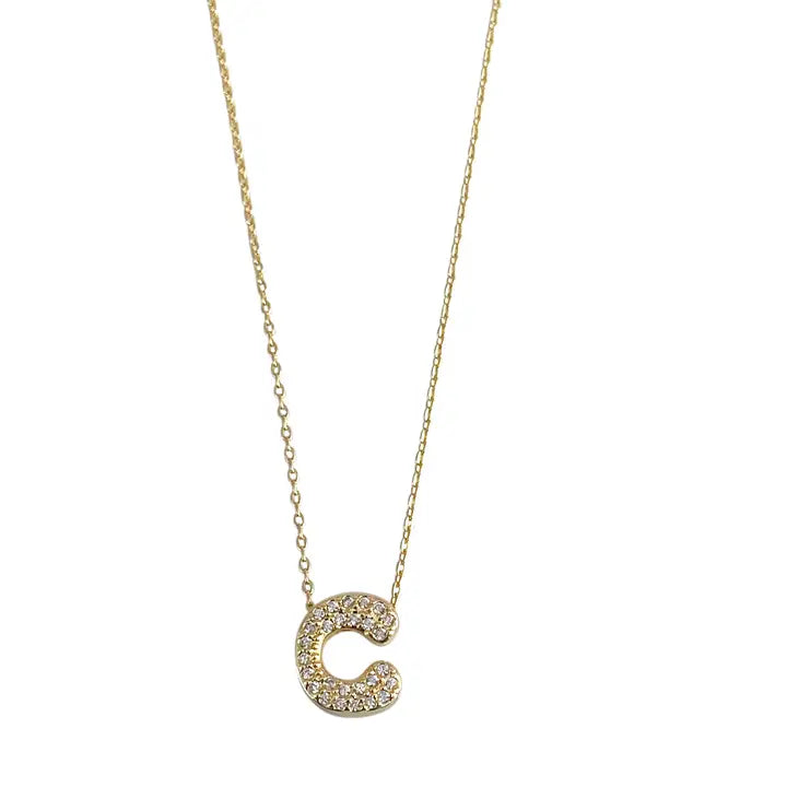 Davy Initial Necklace Gold