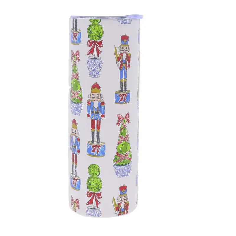 Festive Nutcracker 20 oz. Skinny Tumbler with Lid and Staw