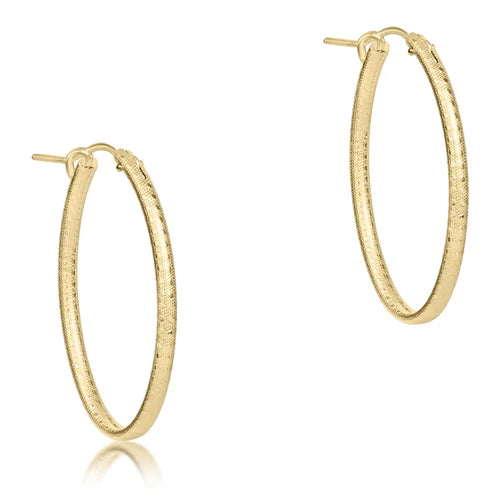Enewton - oval gold 1" hoop- textured