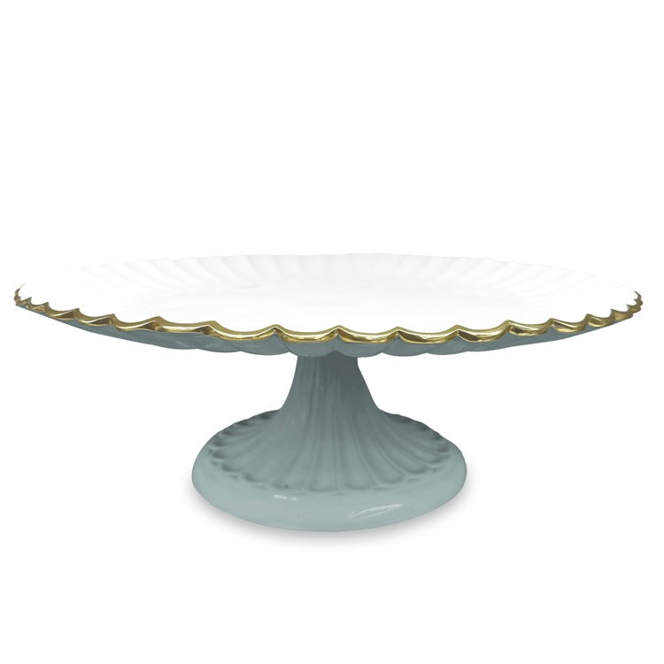 ENCANTO Vienna Pedestal Cake Slate and White Plate