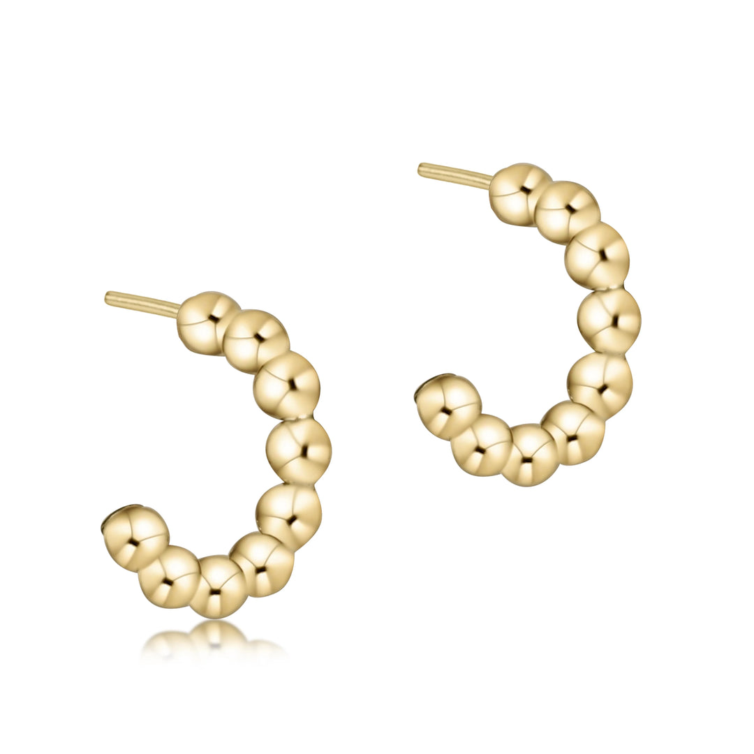 enewton Beaded Classic 1'' Post Hoop- 4mm Gold
