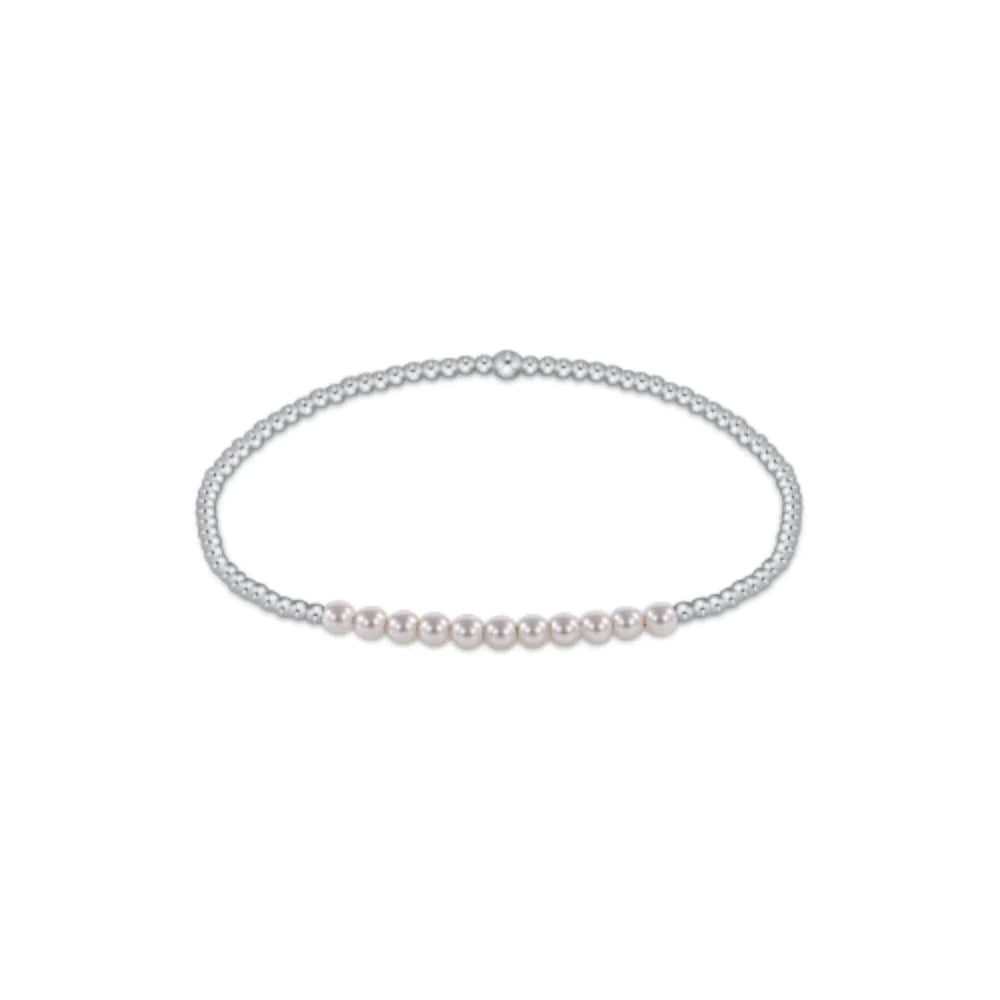 Sterling Bliss 2mm Bead Bracelet- Pearl