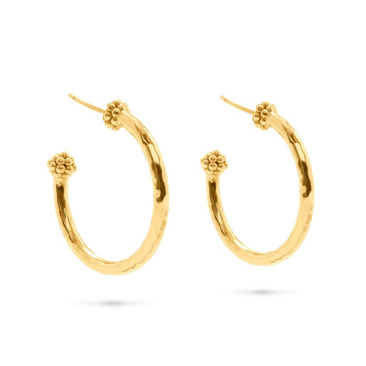Berry Medium Hoop Earrings in Gold