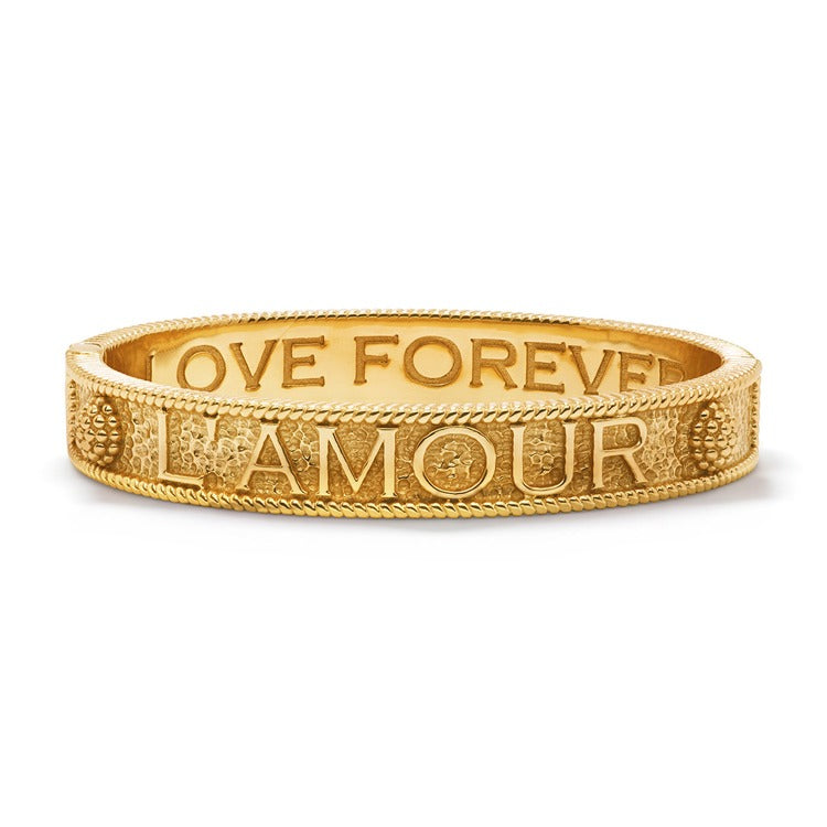 LAmour Toujour Hinged Bangle in Gold