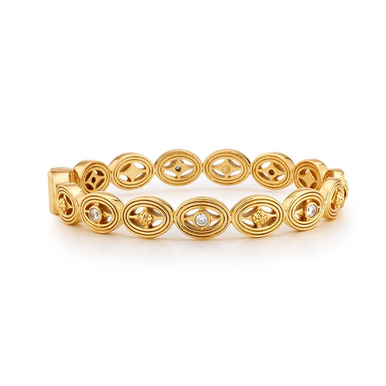 Monique Hinged Bangle, Clear CZ