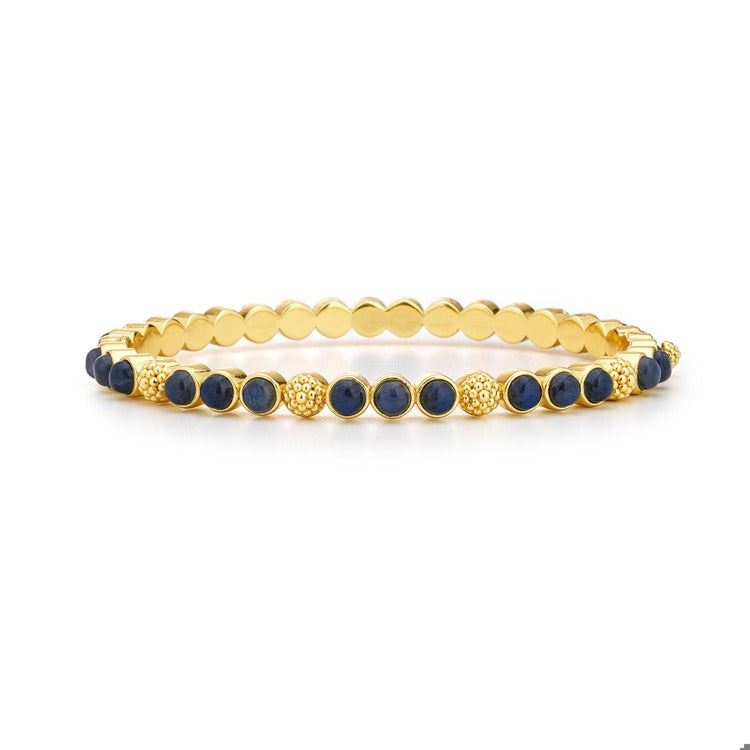 Berry Gem Petite Hinged Bangle, Blue Lab