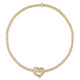Extends Classic Gold 2.5mm Bead Bracelet- Love Gold Charm