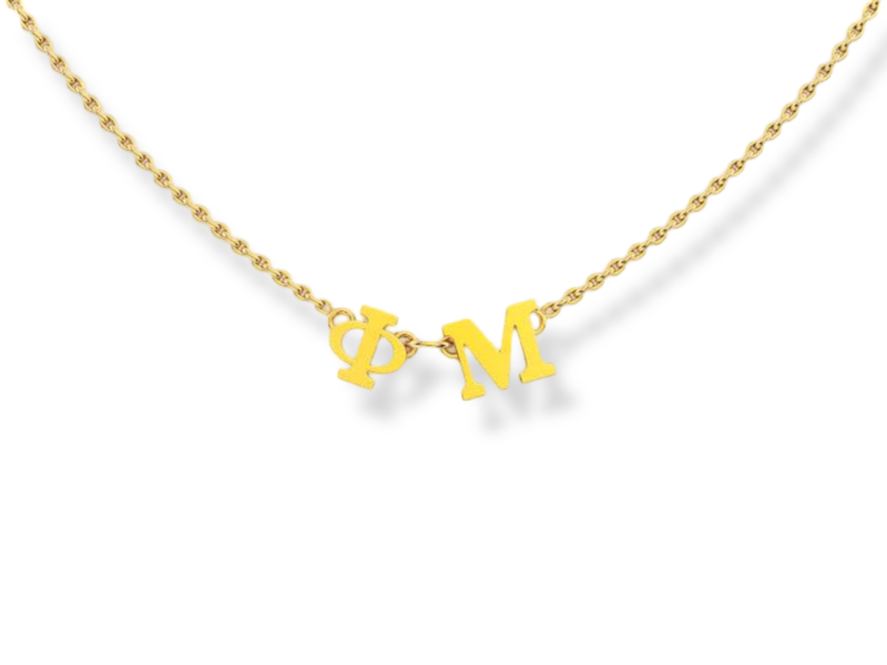 Phi Mu Phoebe Greek Letter Necklace