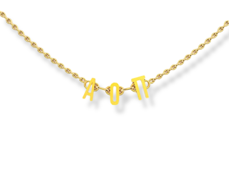 Alpha Omicron Pi Phoebe Greek Letter Necklace