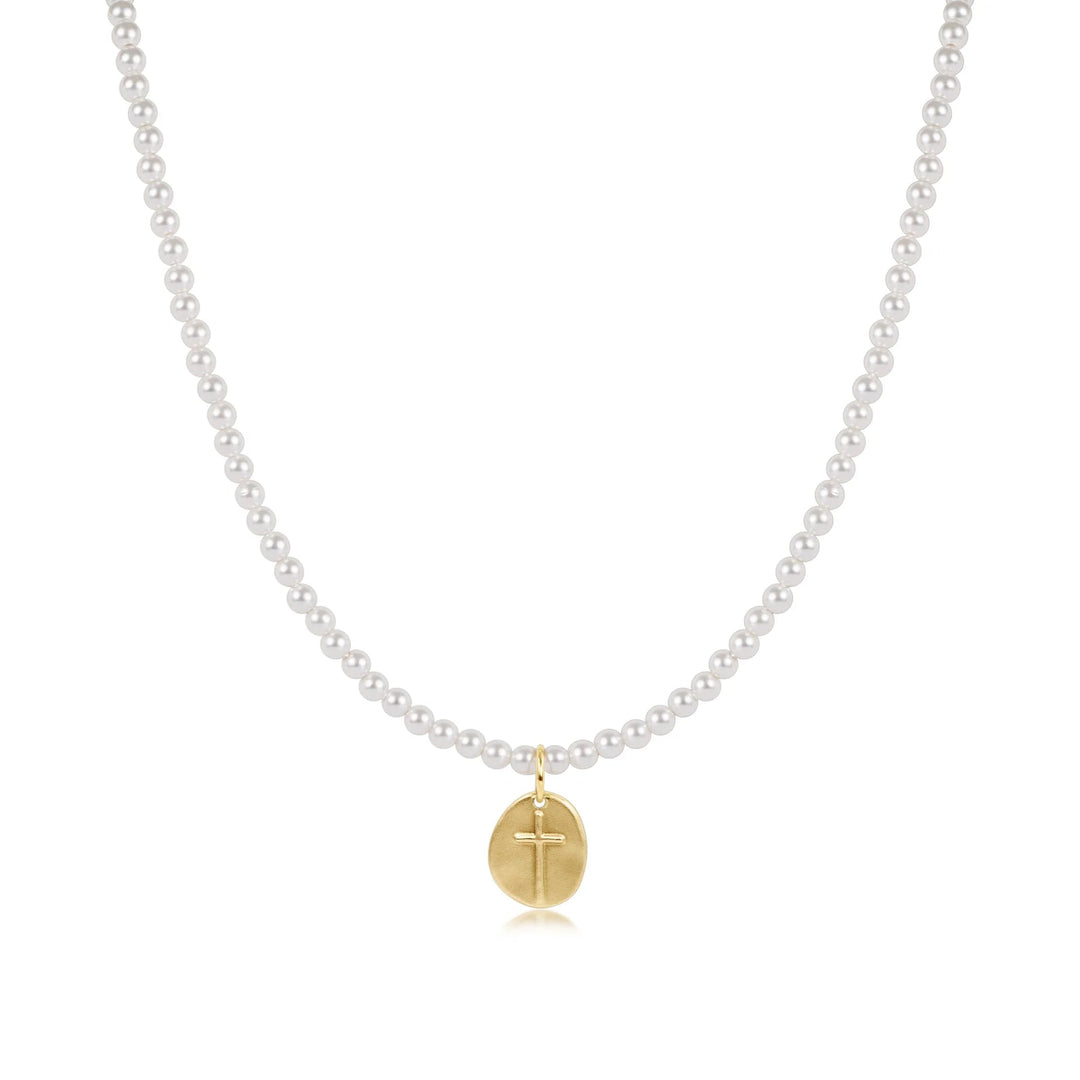 Enewton 17" Classic Pearl Choker 3MM Inspire Small Gold Charm