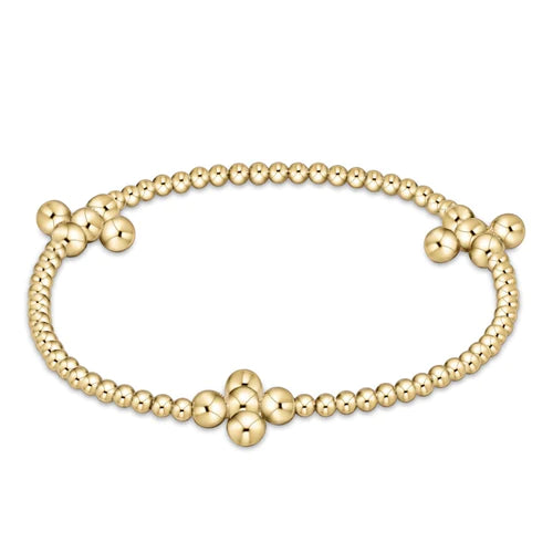 Signature Cross Gold Pattern 2.5mm Bead Bracelet