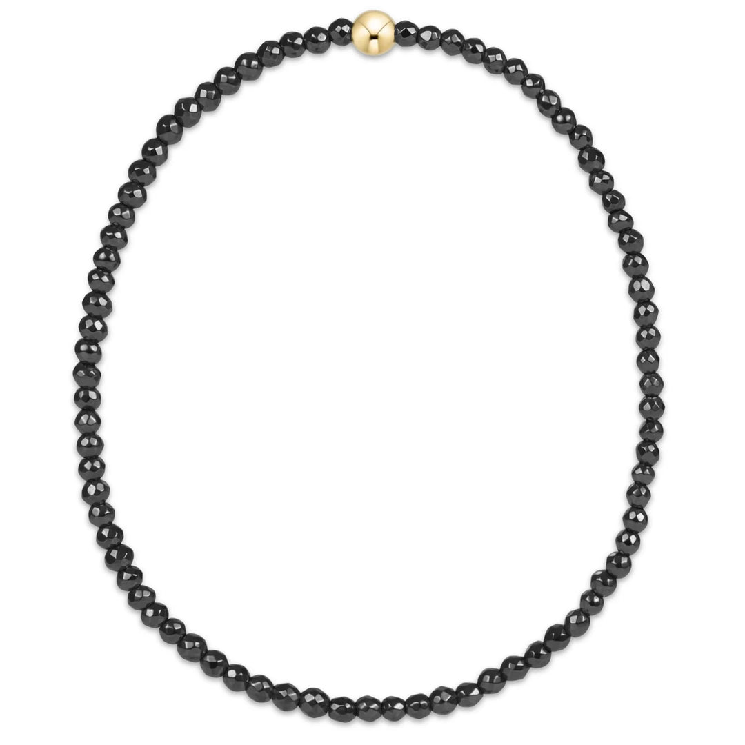 Extends Faceted Hematite 2mm Bead Bracelet